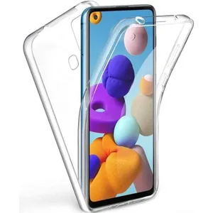 Coque pour Samsung Galaxy A21S - Protection Gel TPU Silicone Intégrale Transparent 2 Parties Avant Arrière Emboitable Phonillico® pas cher