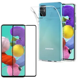 Phonillico Coque pour Samsung Galaxy A51 et Verre Trempe Bord Noir - P... pas cher