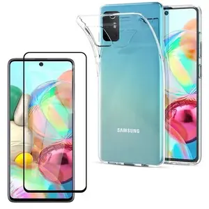 Phonillico Coque pour Samsung Galaxy A71 et Verre Trempe Bord Noir - P... pas cher