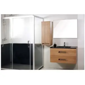 Meuble à suspendre ONDEE LENCA L90cm - Bois cerisier miel - MélaminéVendu parcdiscount