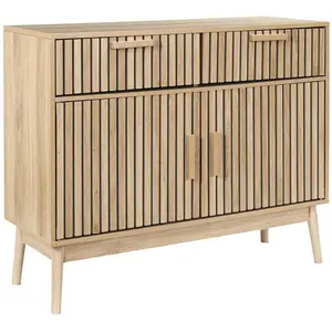 ALTOBUY PAJAN - Buffet 2 Portes Effet Bois avec Tasseaux pas cher