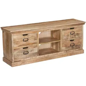 ALTOBUY VALMON - Meuble TV en Manguier 4 Tiroirs et 2 NichesVendu parcdiscount