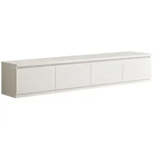 ALTOBUY DEYTON - Meuble TV 4 Portes Laqué Blanc Brillant pas cher