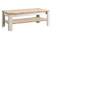 ALTOBUY NASHVIL - Table Basse Aspect Chêne Blanchi et Double Plateau Chêne clair pas cher