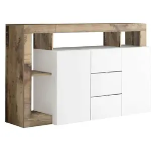 ALTOBUY ARTURO - Buffet 2 Portes 3 Tiroirs Blanc Laqué Encadrement Nic... pas cher