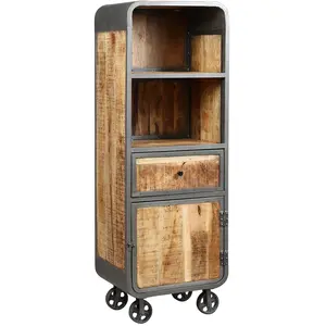 Altobuy Edwin - Etagère Multi-Rangements Acier et Bois Massif pas cher