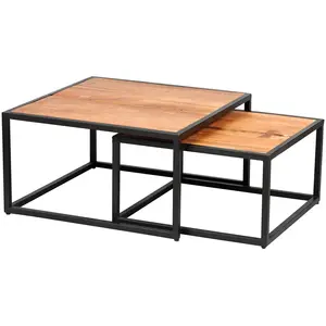 Altobuy GHITA - Lot de 2 Tables Basses Gigognes Métal et BoisVendu parcdiscount