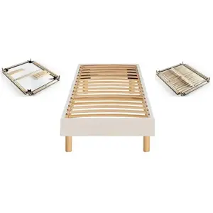 MERINOS Sommier 90 x 200 Self Kit tisse sable blanc 0920 pas cher