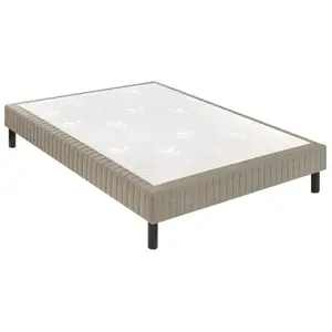 Sommier Epeda CONFORT MEDIUM DECO NATURE 180x200 Tissu gris foncé Latt... pas cher