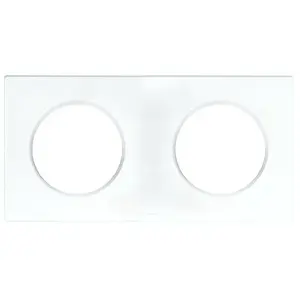 EUR'OHM - Plaque blanche 2 postes Square (60297) pas cher