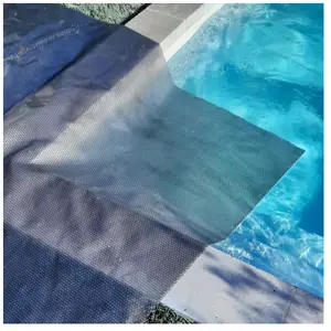 Couverture Solaire Piscine Gris Silver - EDENEA - Rectangle - 6 x 4 m - 350 Microns - illets offerts - Recoupable pas cher