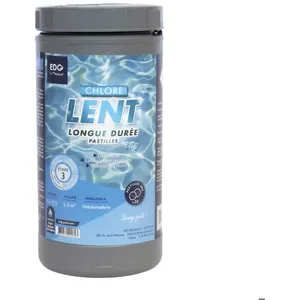 PROVENCE OUTILLAGE Chlore Lent Piscine - EDG - Pastilles 20g - Boite 1 kg - Effet Permanent Longue DuréeVendu parcdiscount