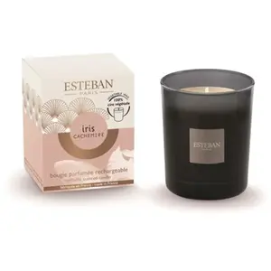 Bougie parfumée initiale rechargeable Esteban Iris Cachemire