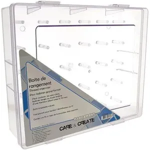 Boite de rangement - Mercerie Couture - 30 mini-cônes - Transparent - Plastique - Résine