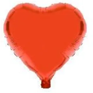 HOBI Ballon Métallique uni Coeur 36cm brillant, Rouge pas cher
