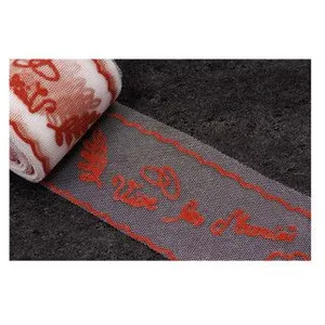 HOBI Rouleau de tulle Vive les mariés Rouge 8cm x 10M pas cher