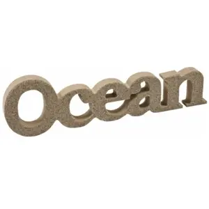 Déco table Mot OCEAN effet sablé ivoire 21,4cm pas cher