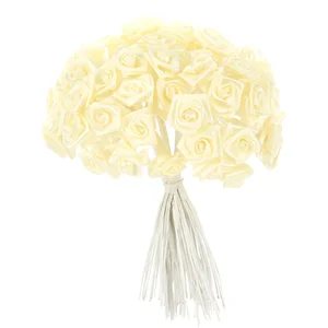 HOBI 48 petites roses ivoire. Décoration de mariage pas cher