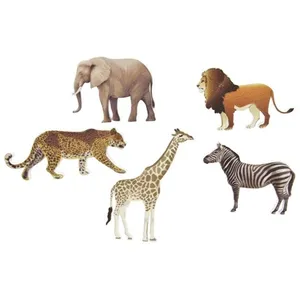 HOBI 6 CONFETTIS DE TABLE ANIMAUX SAVANE 7.5X5.5X0.2CM pas cher
