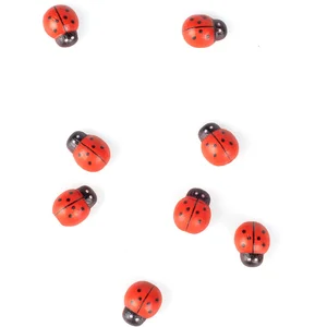 HOBI Coccinelle en bois rouge x 10 - Décoration de mariage pas cher