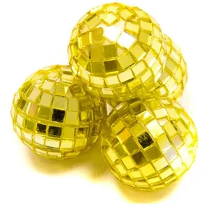 4 MINI BOULES À FACETTES DISCO 2.5CM OR