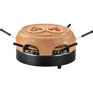 BEYOND BLUE Pizza Party Appareil à Pizza pour 6 personnes, dôme en terre cuiteVendu parcdiscount