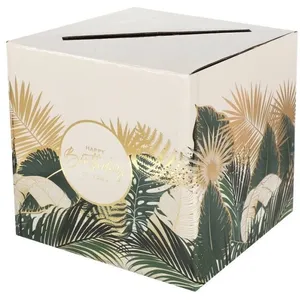 SANTEX 1 Tirelire urne anniversaire Jungle Tropicale Chic "Happy Birthday" 20cm REF/8542 pas cher