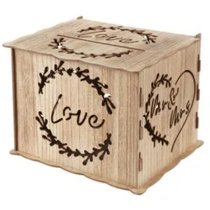 SANTEX 1 Tirelire urne en bois "Love Mr & Mrs" en kit 30 x 24 x 22cm REF/8495 Thème naturel Champêtre... pas cher