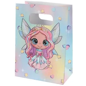 SANTEX 10 Sachets pour fête anniversaire enfant multicolore18cm REF/8452 Thème fée & Licorne pas cher