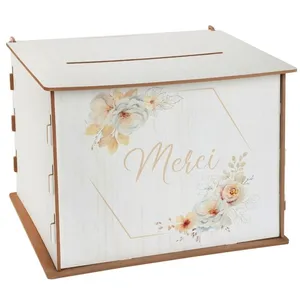 SANTEX URNE BOIS TENDRESSE FLEUR 23X20X20CM BLANC pas cher