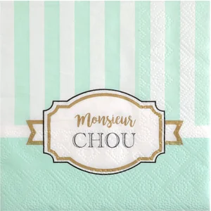 NO NAME 20 SERVIETTES BABY SHOWER VERT Vert, anis pas cher
