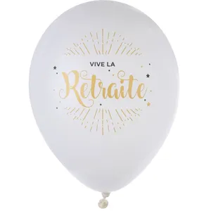 SANTEX Ballon Vive la retraite Or x8 pas cher
