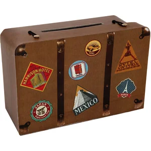 SANTEX URNE TIRELIRE VOYAGE 24 X 16 CM Marron, chocolat pas cher