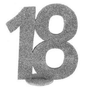 SANTEX CHIFFRE Anniversaire Vertical déco, 18 pailleté ARGENT pas cher