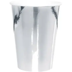 SANTEX - 10 zilver metallic kartonnen bekers 25 cl pas cher