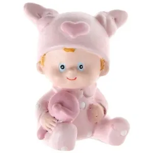 Figurine - SANTEX - 4941-5 - Baptême - Fille - Rose - Polyrésine - 2x4 cm