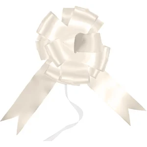 Santex trouwauto lint met strikjes - Bruiloft - wit/creme satijnglans - just married pas cher