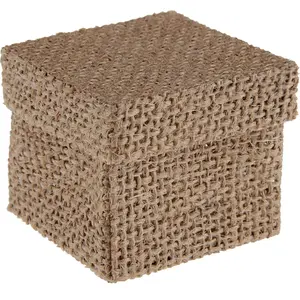 Santex Boite à dragées jute naturelle Sachet de 4 boite contenant dragée en jute 5x5xcm pas cher