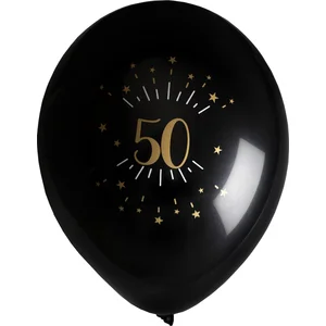 Santex verjaardag leeftijd ballonnen 50 jaar - 8x stuks - zwart/goud -... pas cher
