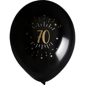 Santex verjaardag leeftijd ballonnen 70 jaar - 8x stuks - zwart/goud -... pas cher