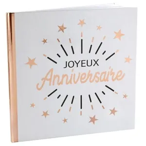 SANTEX Livre d'or joyeux anniversaire blanc et rose gold métallique (x1) REF/6651 pas cher