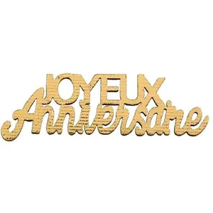SANTEX 1 Paquet de 10 lettres en bois joyeux anniversaire or métal pour décoration - REF/7405 pas cher