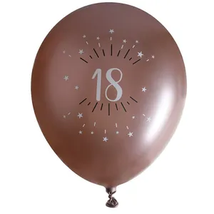 SANTEX Ballon élégant anniversaire 18 ans en latex de 30cm rose gold (x6) REF/7401 pas cher