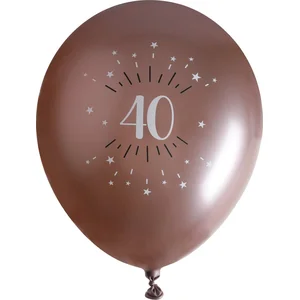 SANTEX Ballon élégant anniversaire 40 ans en latex de 30cm rose gold (x6) REF/7401 pas cher