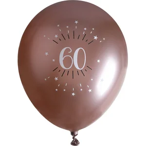 Santex verjaardag leeftijd ballonnen 60 jaar - 6x stuks - rosegoud - 30 cm - Feestartikelen pas cher