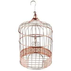 CHALAYER TIRELIRE CAGE OISEAU MÉTAL Ø20CM 31CM ROSE GOLD  Rose, Fuchsia pas cher