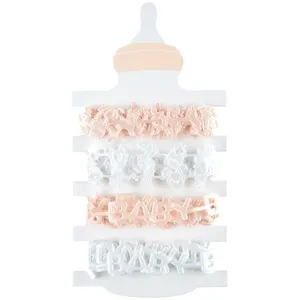 DESTOCKAGE, Lot de 4 Rubans Baptême, Blanc et Corail 15mm pas cher