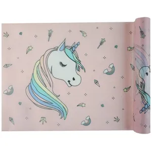 SANTEX Chemin de table intissé licorne 5 m x 30 cm - Multicolore pas cher