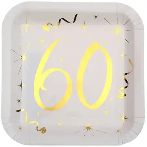 ASSIETTE 60 ANS METAL X10 pas cher