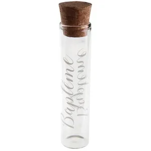 LE GEANT DE LA FETE ÉPROUVETTE VERRE LIÈGE BAPTÊME FEUILLAGE 10CM pas cher